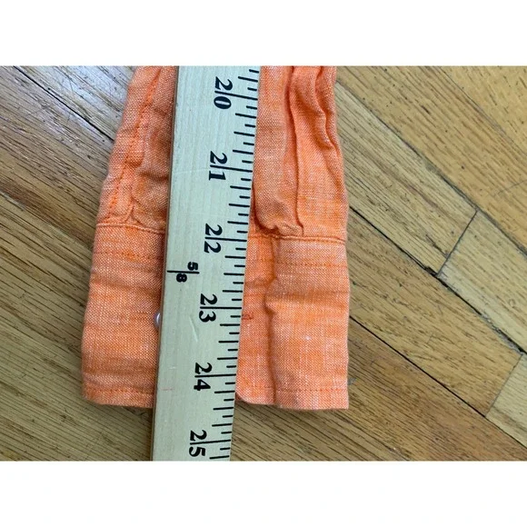 Murano Baird McNutt Irish Linen Shirt Mens Large Orange Long Sleeve Button Down - Picture 10 of 10